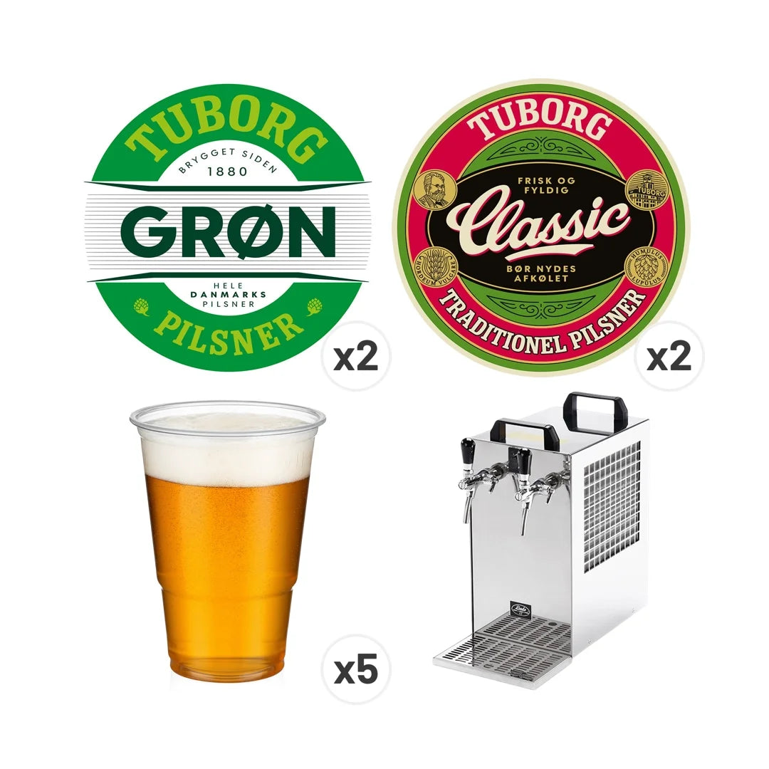Tuborg Festpakke - Fadølsanlæg, 100L Tuborg fadøl og glas
